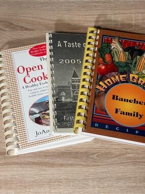 Assorted Spiral-Bound Cookbooks with Yellow Coil - Mixed Brands